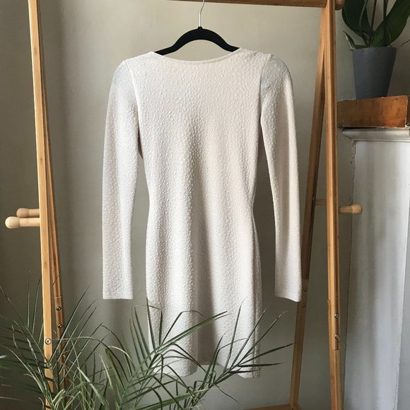 Long Sleeve Glittery Body-Con Dress with Low Back - Picture 1 of 3